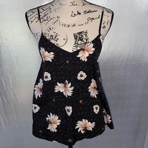 Abound Black Floral Cami Summer Light Spaghetti